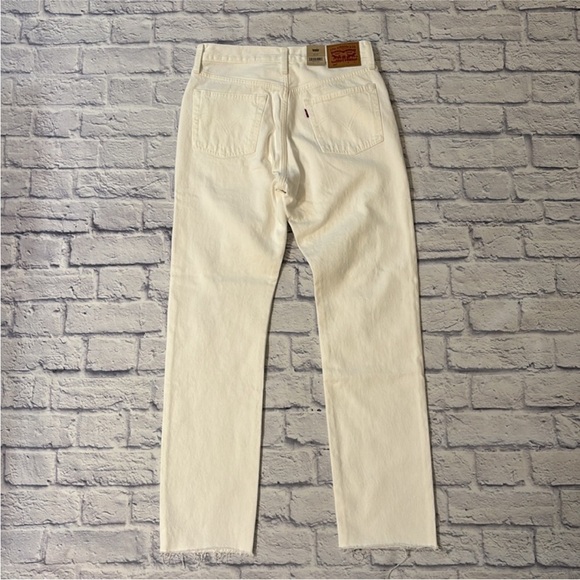 Levi’s 501 Original Straight Leg Jeans High Waisted White Denim Size 28 NWT - Picture 9 of 15